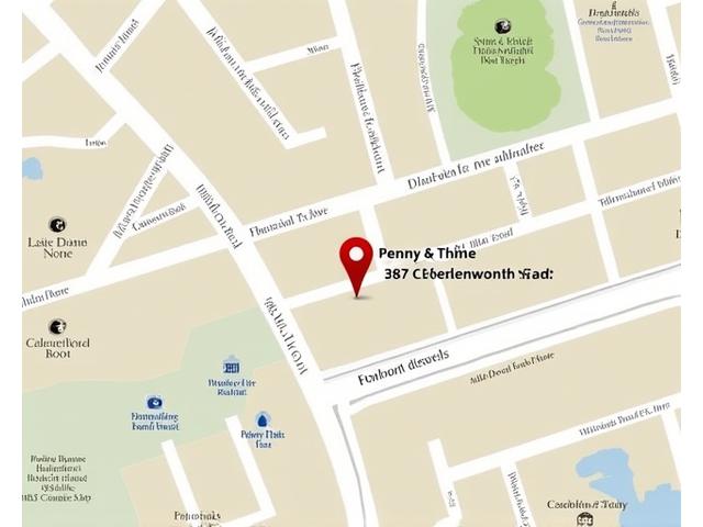 Map showing the location of Penny & Thyme Bakehouse at 387 Clerkenwell Road, London.